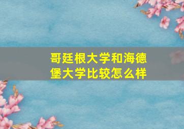 哥廷根大学和海德堡大学比较怎么样