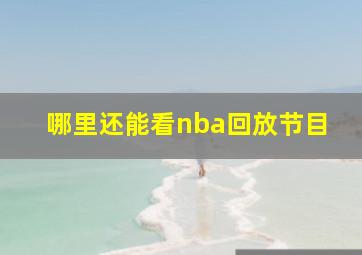 哪里还能看nba回放节目