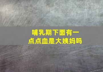 哺乳期下面有一点点血是大姨妈吗