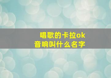 唱歌的卡拉ok音响叫什么名字