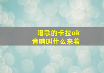 唱歌的卡拉ok音响叫什么来着