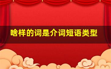 啥样的词是介词短语类型