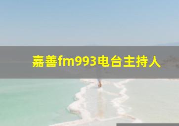 嘉善fm993电台主持人