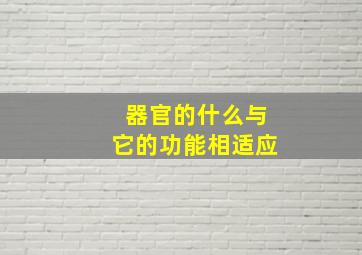 器官的什么与它的功能相适应