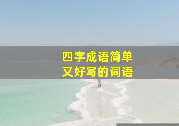 四字成语简单又好写的词语