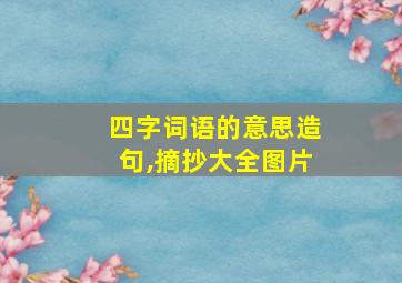 四字词语的意思造句,摘抄大全图片