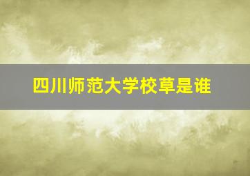 四川师范大学校草是谁