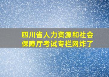 四川省人力资源和社会保障厅考试专栏网炸了