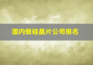 国内做硅晶片公司排名