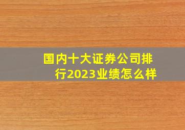 国内十大证券公司排行2023业绩怎么样