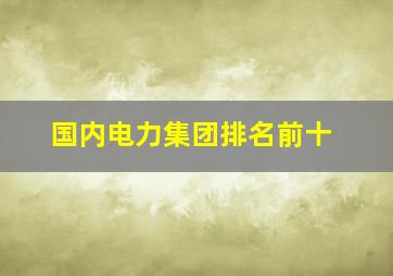 国内电力集团排名前十