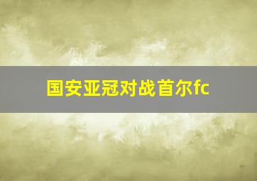 国安亚冠对战首尔fc