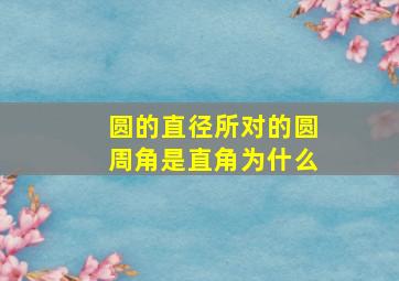 圆的直径所对的圆周角是直角为什么