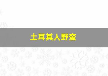 土耳其人野蛮