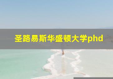 圣路易斯华盛顿大学phd