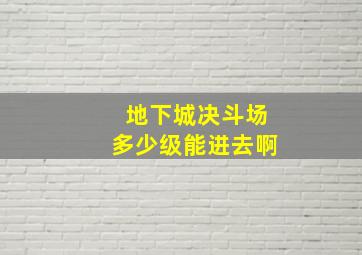 地下城决斗场多少级能进去啊