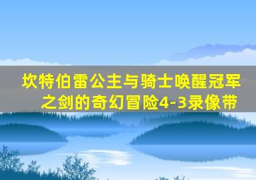 坎特伯雷公主与骑士唤醒冠军之剑的奇幻冒险4-3录像带