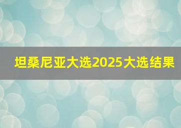 坦桑尼亚大选2025大选结果