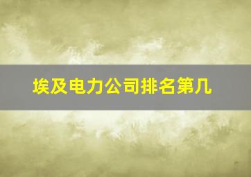 埃及电力公司排名第几