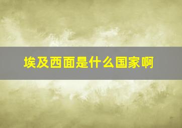 埃及西面是什么国家啊