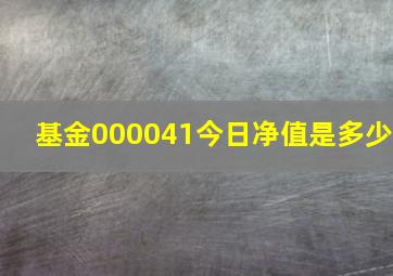 基金000041今日净值是多少