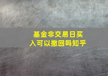 基金非交易日买入可以撤回吗知乎