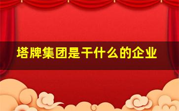 塔牌集团是干什么的企业