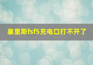 塞里斯fsf5充电口打不开了