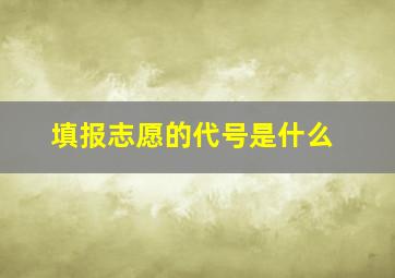 填报志愿的代号是什么