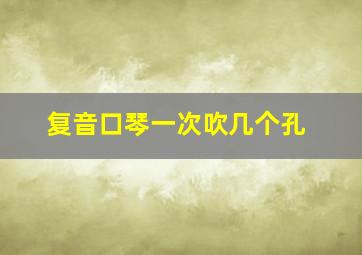 复音口琴一次吹几个孔