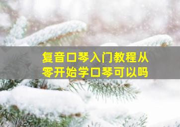 复音口琴入门教程从零开始学口琴可以吗