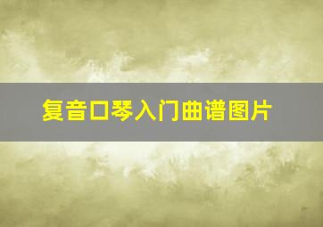 复音口琴入门曲谱图片