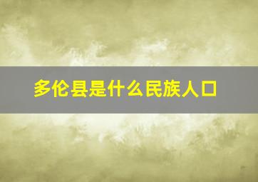 多伦县是什么民族人口