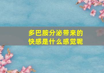 多巴胺分泌带来的快感是什么感觉呢