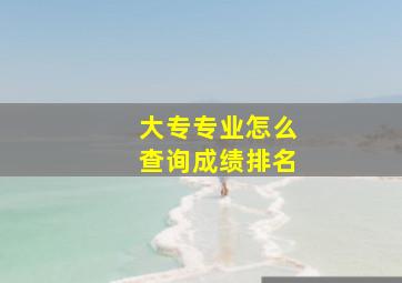 大专专业怎么查询成绩排名