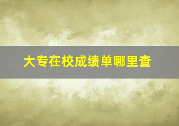 大专在校成绩单哪里查