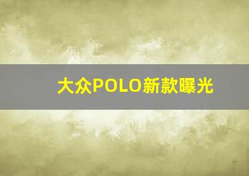 大众POLO新款曝光