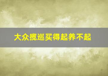 大众揽巡买得起养不起