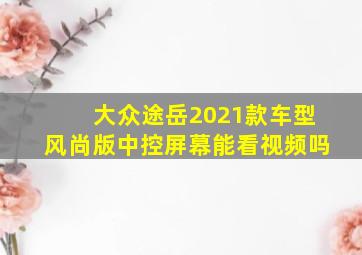 大众途岳2021款车型风尚版中控屏幕能看视频吗