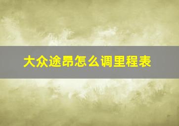 大众途昂怎么调里程表