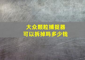 大众颗粒捕捉器可以拆掉吗多少钱