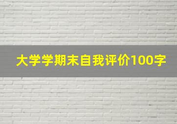 大学学期末自我评价100字