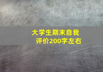 大学生期末自我评价200字左右