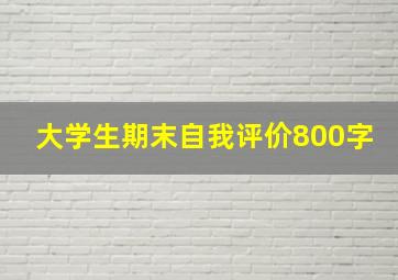 大学生期末自我评价800字