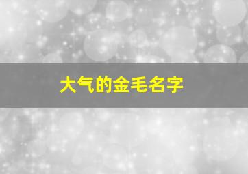 大气的金毛名字