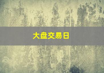 大盘交易日