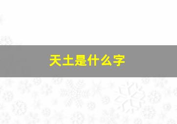 天土是什么字