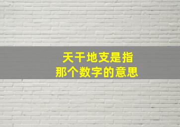 天干地支是指那个数字的意思