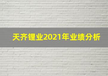 天齐锂业2021年业绩分析