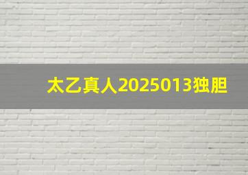 太乙真人2025013独胆